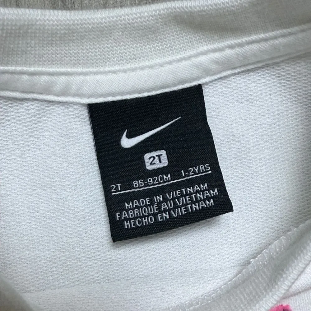 Nike Kids Fuzzy Tennis Monster Long Sleeve Tee White 2T